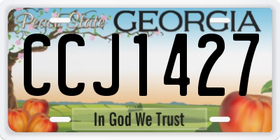GA license plate CCJ1427