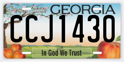 GA license plate CCJ1430