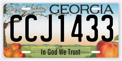 GA license plate CCJ1433