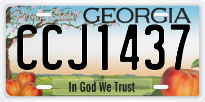 GA license plate CCJ1437