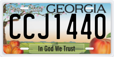 GA license plate CCJ1440