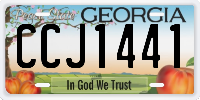 GA license plate CCJ1441
