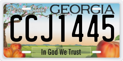 GA license plate CCJ1445