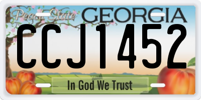 GA license plate CCJ1452