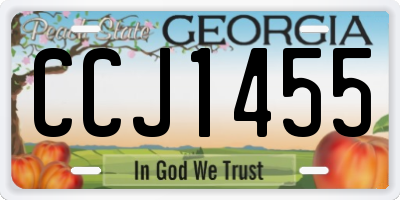 GA license plate CCJ1455