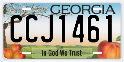 GA license plate CCJ1461