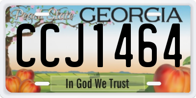 GA license plate CCJ1464