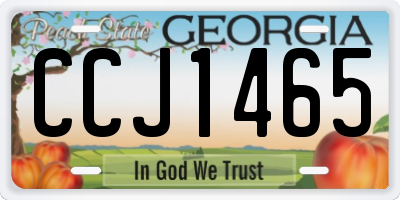 GA license plate CCJ1465