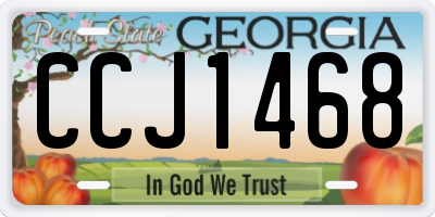 GA license plate CCJ1468