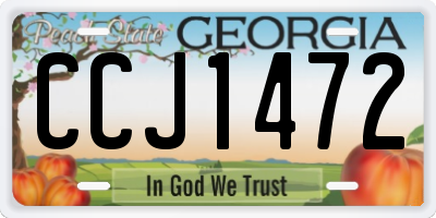 GA license plate CCJ1472