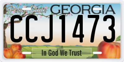 GA license plate CCJ1473