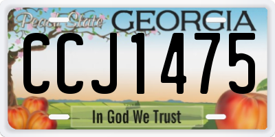 GA license plate CCJ1475