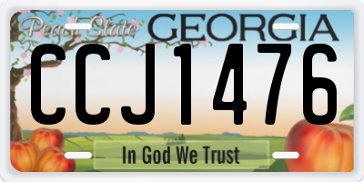 GA license plate CCJ1476