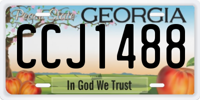 GA license plate CCJ1488