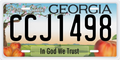GA license plate CCJ1498