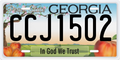 GA license plate CCJ1502