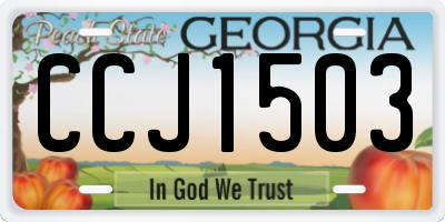 GA license plate CCJ1503