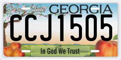 GA license plate CCJ1505