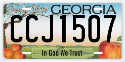 GA license plate CCJ1507
