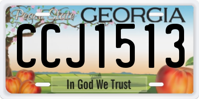 GA license plate CCJ1513