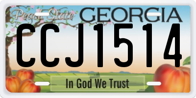 GA license plate CCJ1514