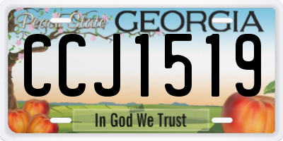 GA license plate CCJ1519