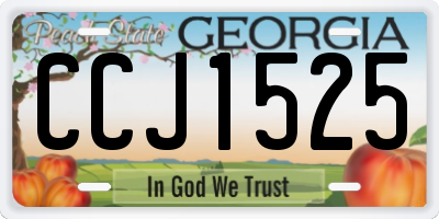 GA license plate CCJ1525