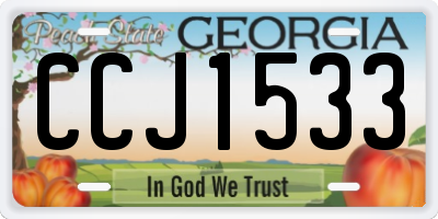 GA license plate CCJ1533