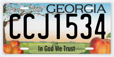 GA license plate CCJ1534