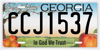 GA license plate CCJ1537