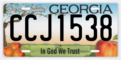 GA license plate CCJ1538