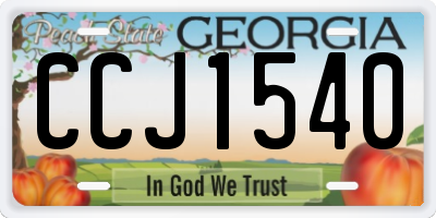 GA license plate CCJ1540