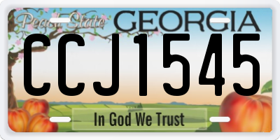 GA license plate CCJ1545