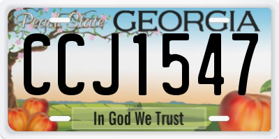 GA license plate CCJ1547
