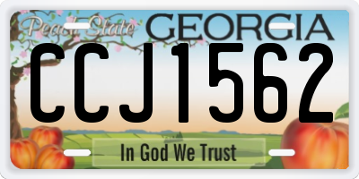 GA license plate CCJ1562