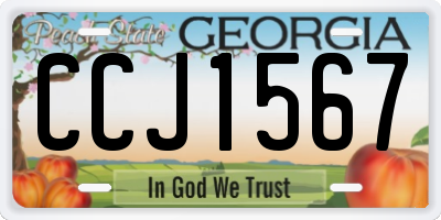 GA license plate CCJ1567