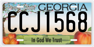 GA license plate CCJ1568