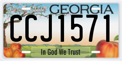 GA license plate CCJ1571