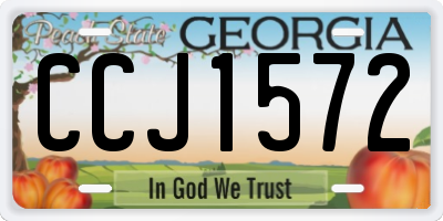 GA license plate CCJ1572