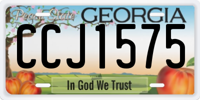 GA license plate CCJ1575