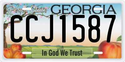 GA license plate CCJ1587