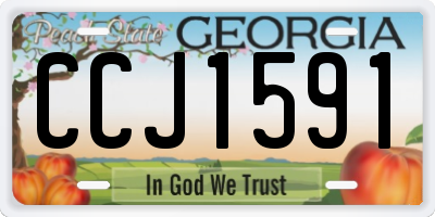 GA license plate CCJ1591