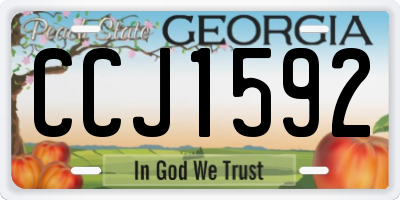 GA license plate CCJ1592