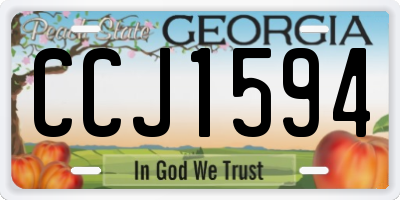 GA license plate CCJ1594