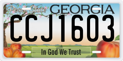 GA license plate CCJ1603
