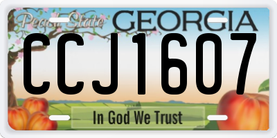 GA license plate CCJ1607