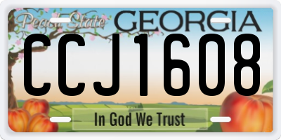 GA license plate CCJ1608