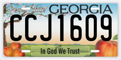 GA license plate CCJ1609