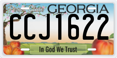GA license plate CCJ1622