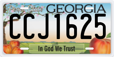 GA license plate CCJ1625
